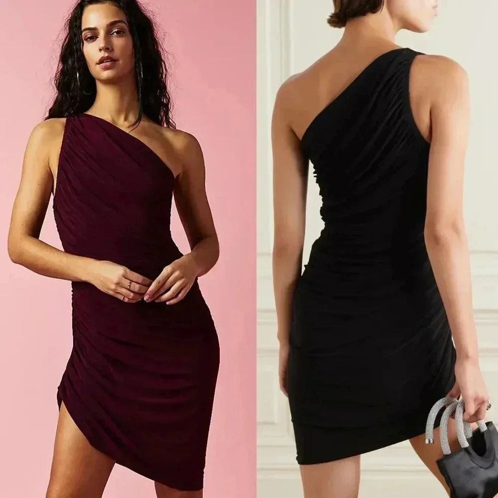 Free People Norma Kamali Diana Mini Dress in Plum Size Small NWOT $195
